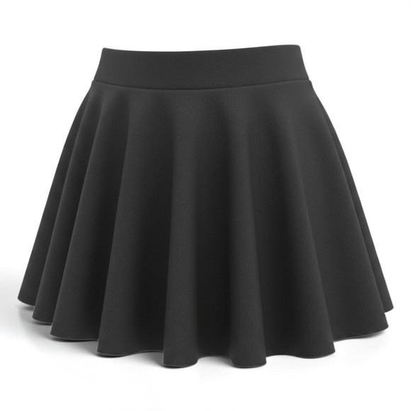 Urban Coco Dresses & Skirts - Urban Coco Womens Black Textured Flared Skater Mini Skirt Size L